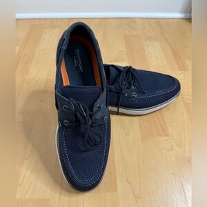 Rockport Men's Dark Blue Boat Shoes